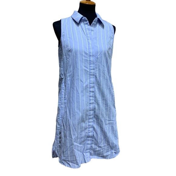 Simply Noelle Small/Medium Cotton Blend Button Down Sleeveless Shirt Dress - Picture 1 of 5